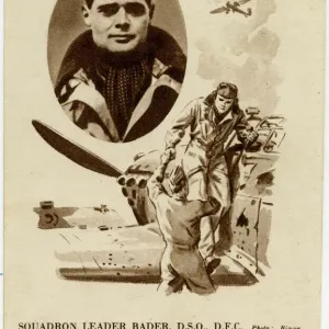 Douglas Bader - WW2 Flying Ace Print circa 1945 Douglas Bader - WW2 Flying Ace Print circa 1945