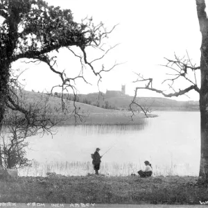 Early 20th Century Print of Downpatrick from Inch Abbey Early 20th Century Print of Downpatrick from Inch Abbey
