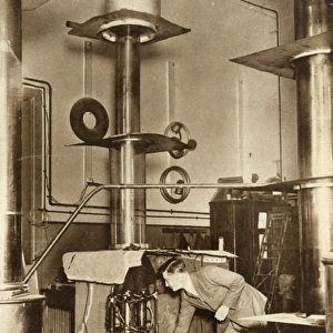 Dr J D Cockcroft at work in Cavendish Laboratory