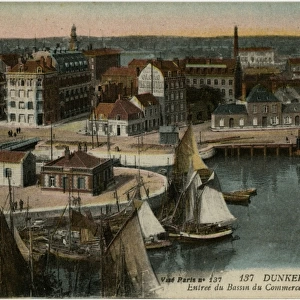 Dunkirk, France - aerial view of the harbour and docks