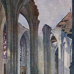 Dunkirk, France - Saint Eloi church nave, WW1