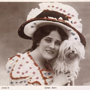 Edna May / Dog / Postcard