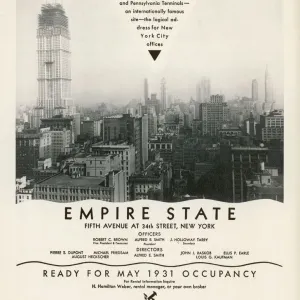 Empire State Building Print - Office Space Advertisement, March 1930 Empire State Building Print - Office Space Advertisement, March 1930