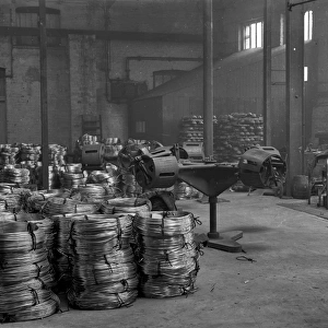 Factory with coiled wire - WW1