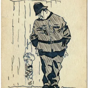 WWI Humour: Fancy Meeting You Print, circa 1916 WWI Humour: Fancy Meeting You Print, circa 1916