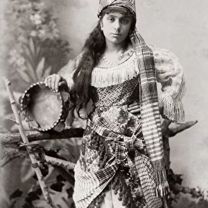Female musician with Tambourine, Egypt c. 1890 s