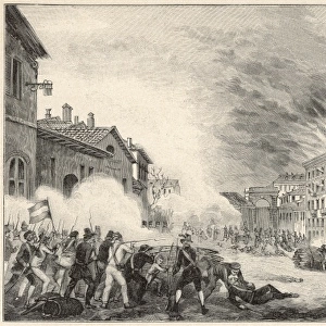 Fighting in Milan / 1848