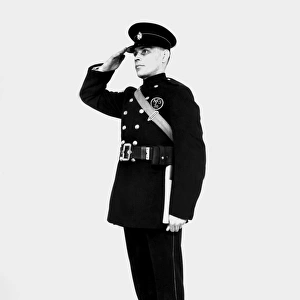 Firefighter wearing NFS uniform, WW2