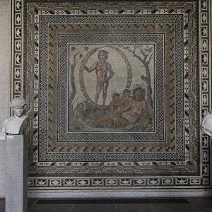 Floor mosaic. About 200 AD. Aion, god of Eternity, surrounde