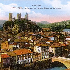 Foix, L Ariege, France, Bridge Quarter, Church and Castle