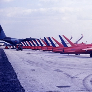 Folland Gnat line-up RAF Red Arrows 1978