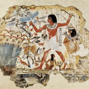 Egyptian Fowling in the Marshes Print, 18th Dynasty