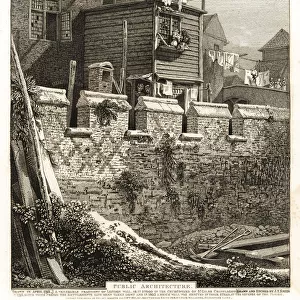 Fragment of London Wall with battlements, 1793