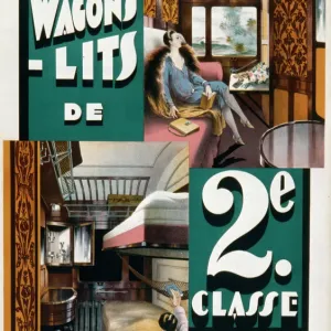 French Wagons-Lit Poster Print: Second Class Cabin Interior French Wagons-Lit Poster Print: Second Class Cabin Interior