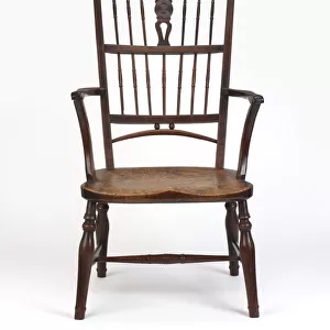 Fruitwood armchair with high back described as a Mendlesham