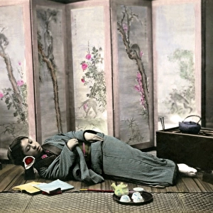 Geisha sleeping, Japan