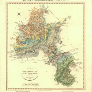 Geological Map of Oxfordshire Print by William Smith