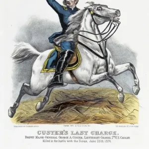 Print of George Custer's Last Charge, June 25th 1876 Print of George Custer's Last Charge, June 25th 1876