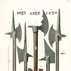German pole axe and halberd from the late 15th century