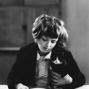 Girl with Kitten 1940S