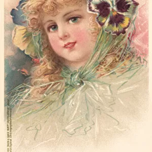 Girl with a pansy in her hair