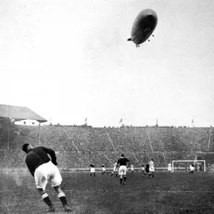 The Graf Zeppelin over Wembley during the F. A. Cup Final