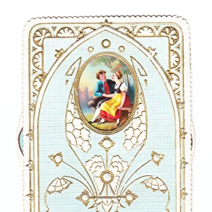 Greetings card with seated couple