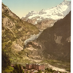 Grindelwald, Bear Hotel and glacier, Bernese Oberland, Switz