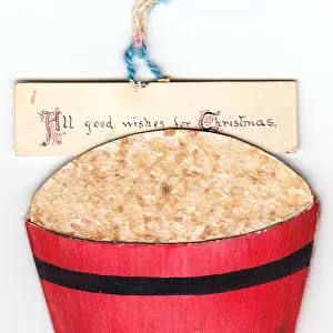 Handmade Christmas card in the shape of a container