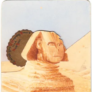 Handmade Christmas and New Year card with Sphinx