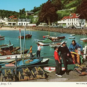 The Harbour, Rozel Bay, Jersey, Channel Islands. Date: 1960s