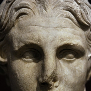 Head of Alexander the Great (356-323 BC). Marble. 2nd centur