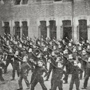Hereford Industrial School Playground Drill Boys Print, 1899 Hereford Industrial School Playground Drill Boys Print, 1899