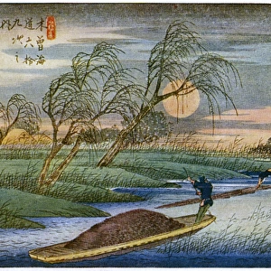 Hiroshige woodcut - Seba: Moorise