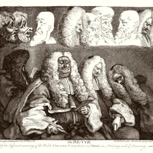 Hogarth Print: Sir John Willes on the Bench Hogarth Print: Sir John Willes on the Bench
