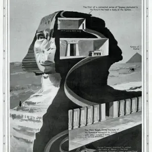 The Hollow Head of the Sphinx Print, Egypt 1913 The Hollow Head of the Sphinx Print, Egypt 1913