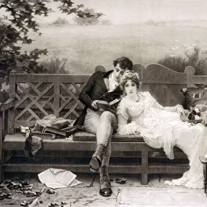 An illustration of a courtship
