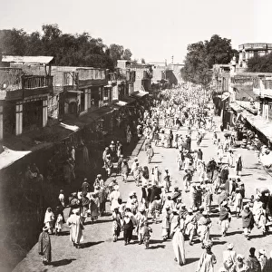 India, busy street scene, c. 1880 s