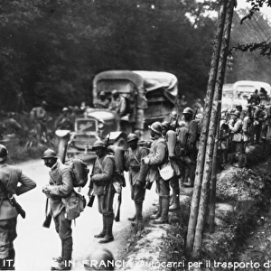 Italian infantry in wood near Rheims, France, WW1