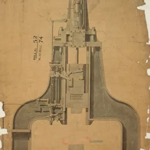 J Nasmyths patent steam hammer, front elevation