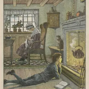 Print of James Watt as a Boy Observing Steam Print of James Watt as a Boy Observing Steam
