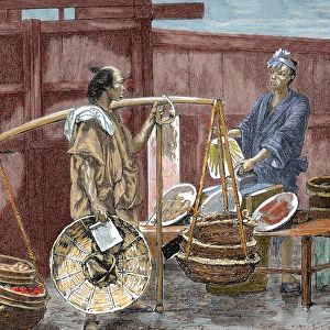 Japanese history. Fruit seller