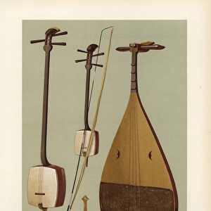 Japanese stringed instruments: Siamisen, kokiu and biwa