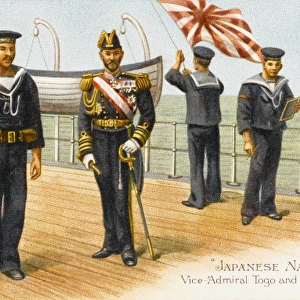 Japanese Vice-Admiral Togo and Signal men