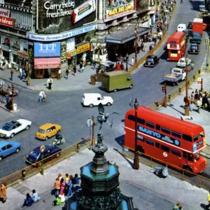 Piccadilly Circus London Print 1960s