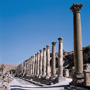 JORDAN. JERASH. Jerash. Ancient avenue with columns