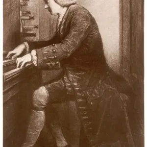 Print of Johann Sebastian Bach at the Keyboard Print of Johann Sebastian Bach at the Keyboard