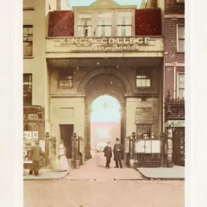Kings College, London Entrance Print c. 1900 Kings College, London Entrance Print c. 1900