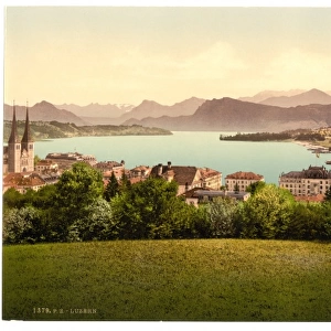 The lake and panorama of the Alps, Lucerne, Switzerland