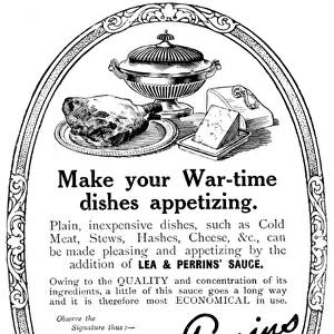 Lea and Perrins advertisement, WW1